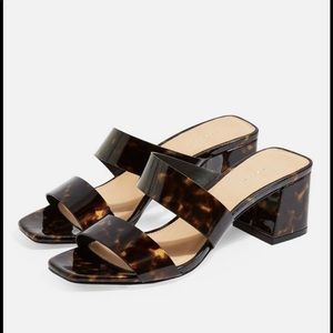 Topshop Tortoise brown sandal heel